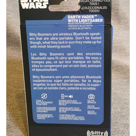 Star Wars Darth Vader Bitty Bommers Portable Wireless Bluetooth Speaker SEALED - Picture 2 of 3